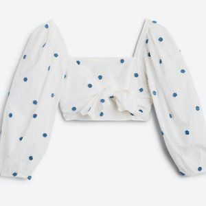 Farm Rio Blue Flowers Crop Top